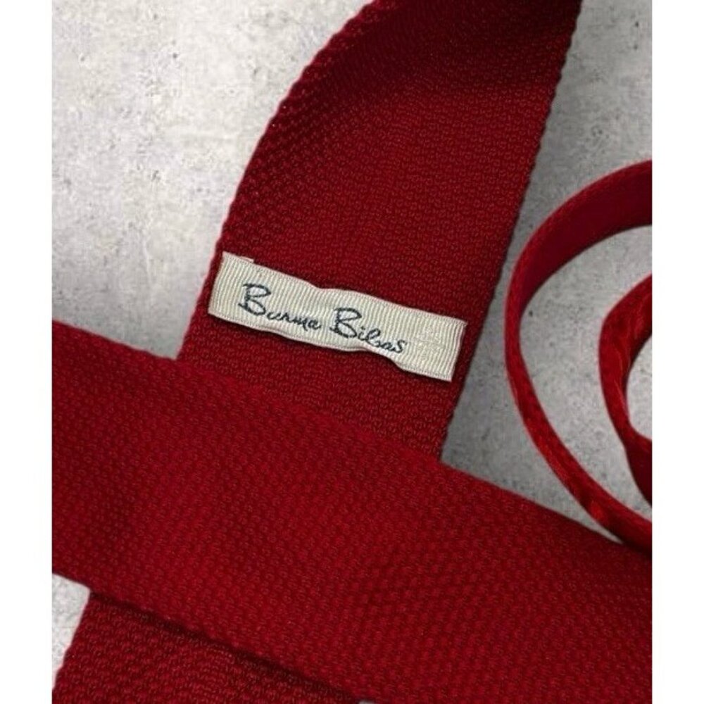 Burma Bibas Polyester Solid Knit Tie Solid Red W:… - image 2